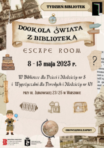 „Dookoła świata z biblioteką” – zapraszamy do podróżniczego escape roomu!